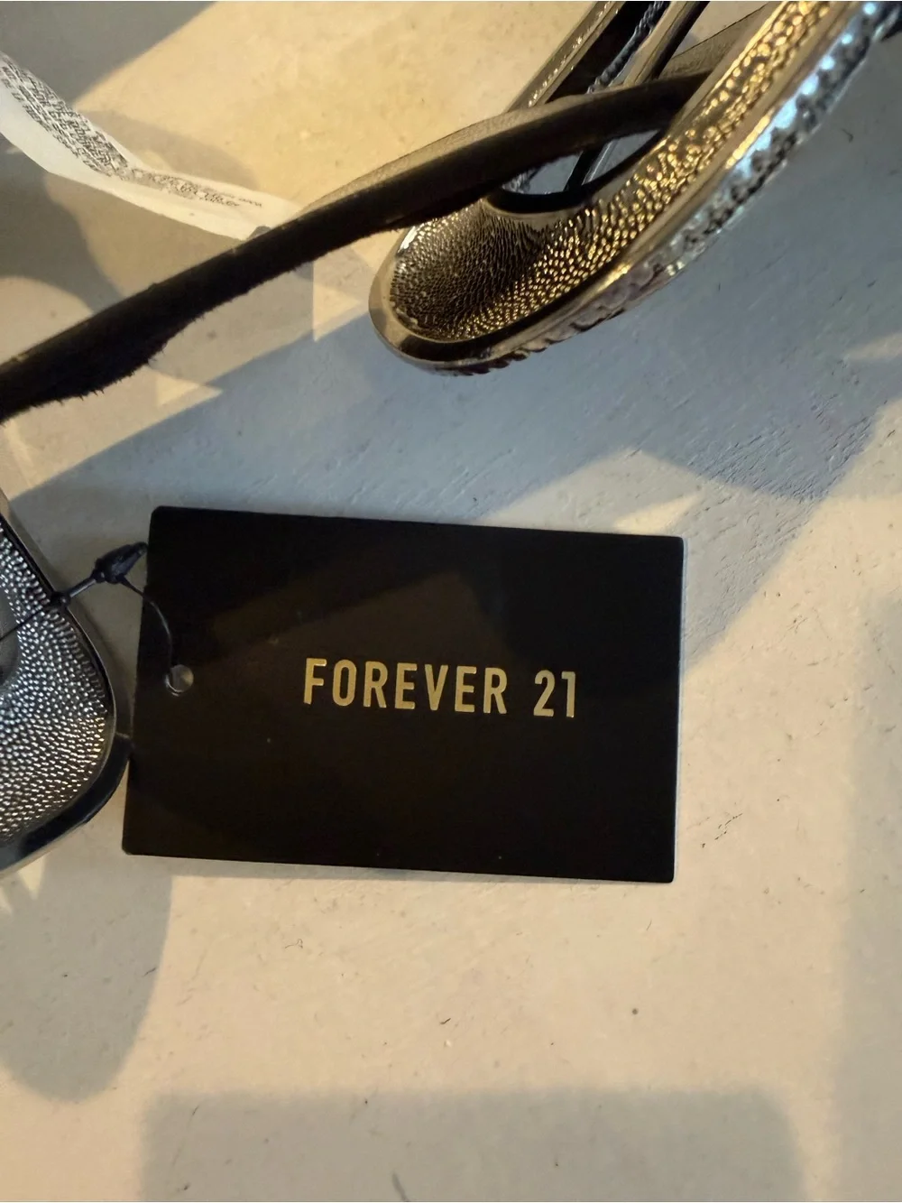 Forever 21 Black Belt with Ornate Silver Western Buckle